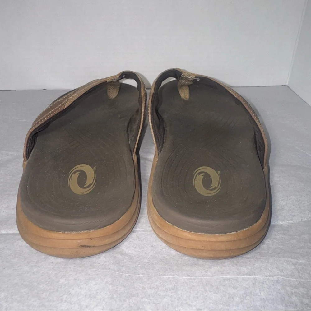 Men’s Brown Flip Flop Sandals Size 9 Casual Comfort Beach